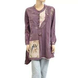 Magnolia Pearl Mauve Patchwork Tunic with Bird Patch